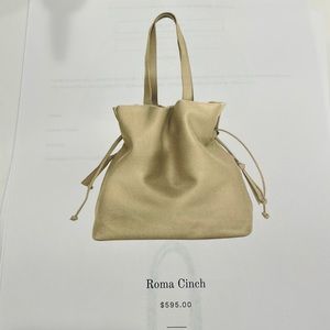 Soft gold Roma cinch purse genuine leather